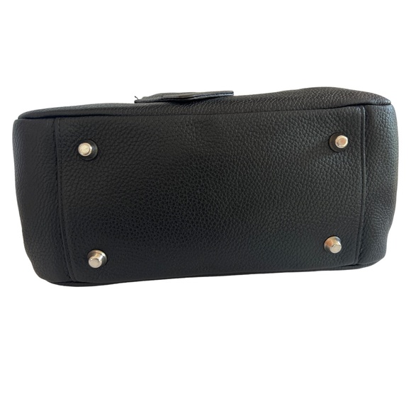 Suarez New York Italian black leather bag small satchel 3-compartments 2 ways - Picture 8 of 16